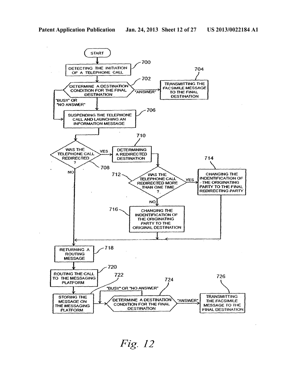 Methods and Telecommunications System for Transmitting a Facsimile Message - diagram, schematic, and image 13
