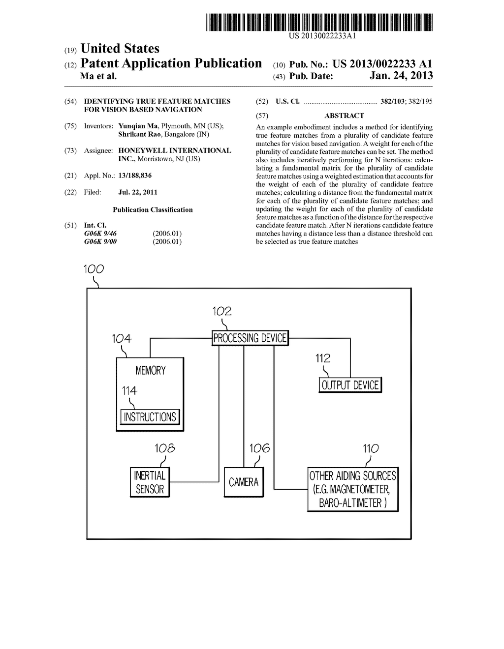 IDENTIFYING TRUE FEATURE MATCHES FOR VISION BASED NAVIGATION - diagram, schematic, and image 01