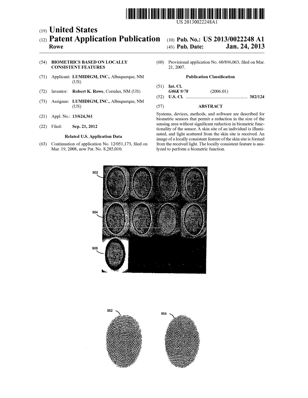 BIOMETRICS BASED ON LOCALLY CONSISTENT FEATURES - diagram, schematic, and image 01