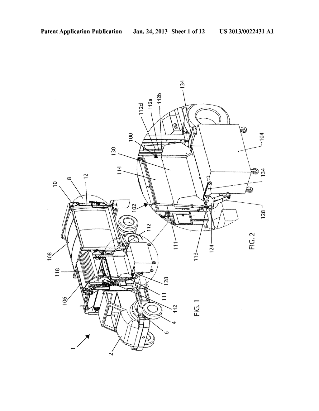 MECHANISM TO EMPTY TRUNNION EQUIPPED REFUSE CONTAINER INTO SIDE LOADING     COLLECTION BODY - diagram, schematic, and image 02