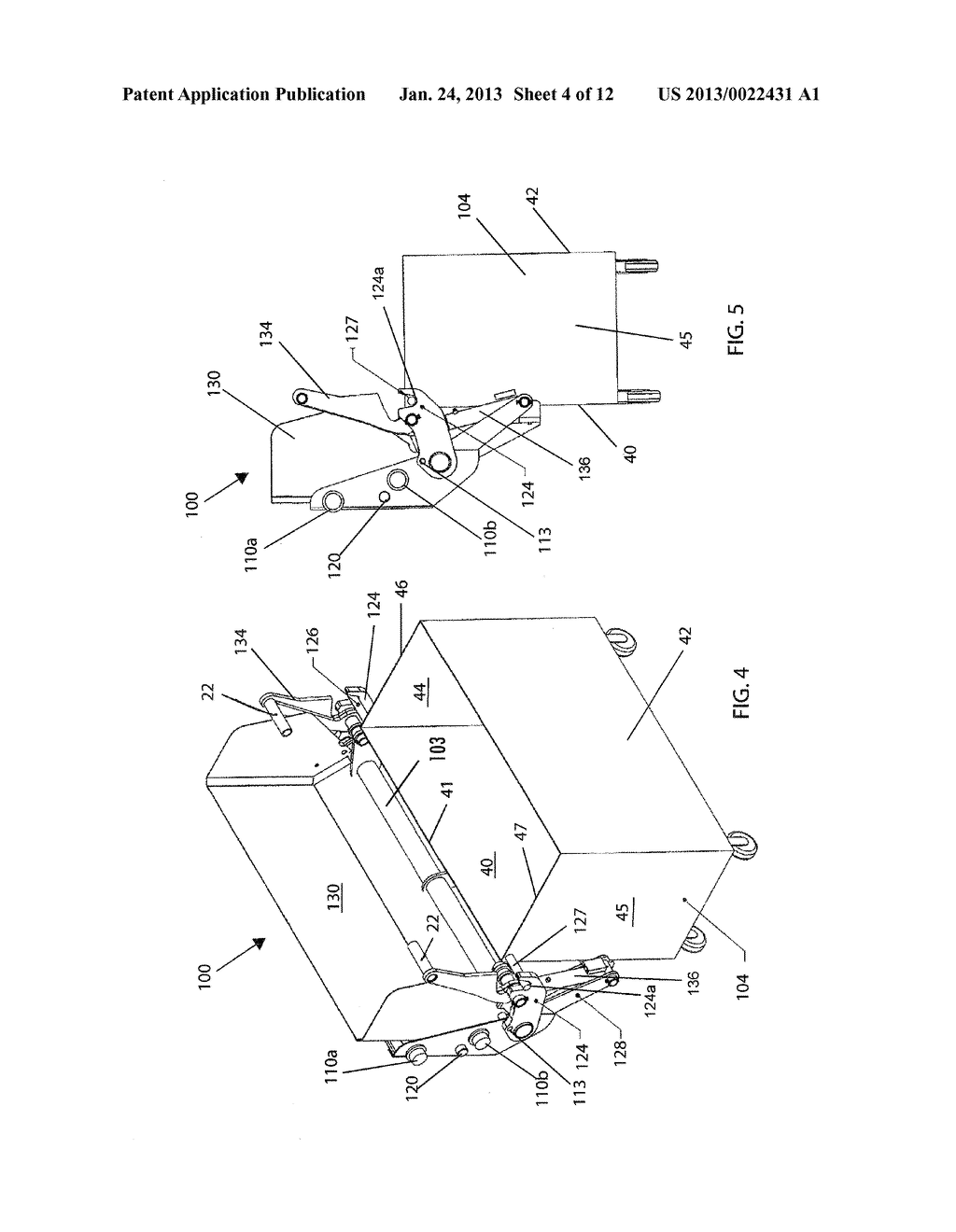 MECHANISM TO EMPTY TRUNNION EQUIPPED REFUSE CONTAINER INTO SIDE LOADING     COLLECTION BODY - diagram, schematic, and image 05