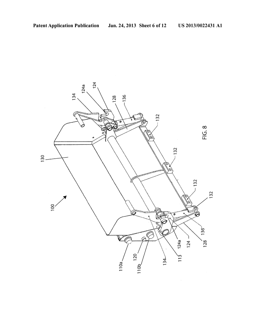 MECHANISM TO EMPTY TRUNNION EQUIPPED REFUSE CONTAINER INTO SIDE LOADING     COLLECTION BODY - diagram, schematic, and image 07