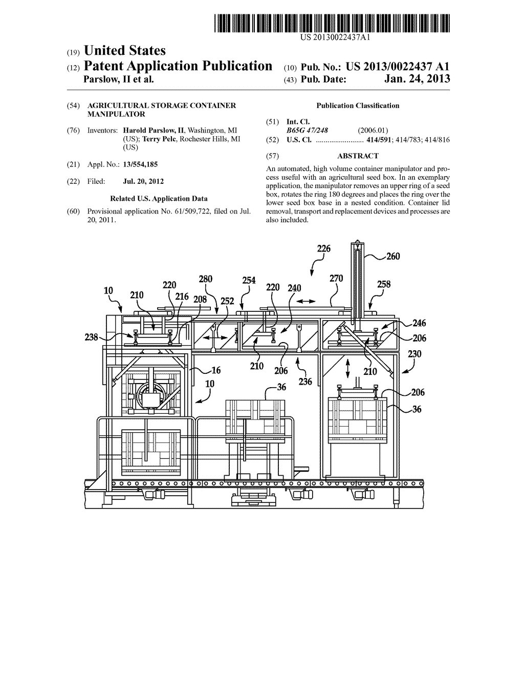 Agricultural Storage Container Manipulator - diagram, schematic, and image 01