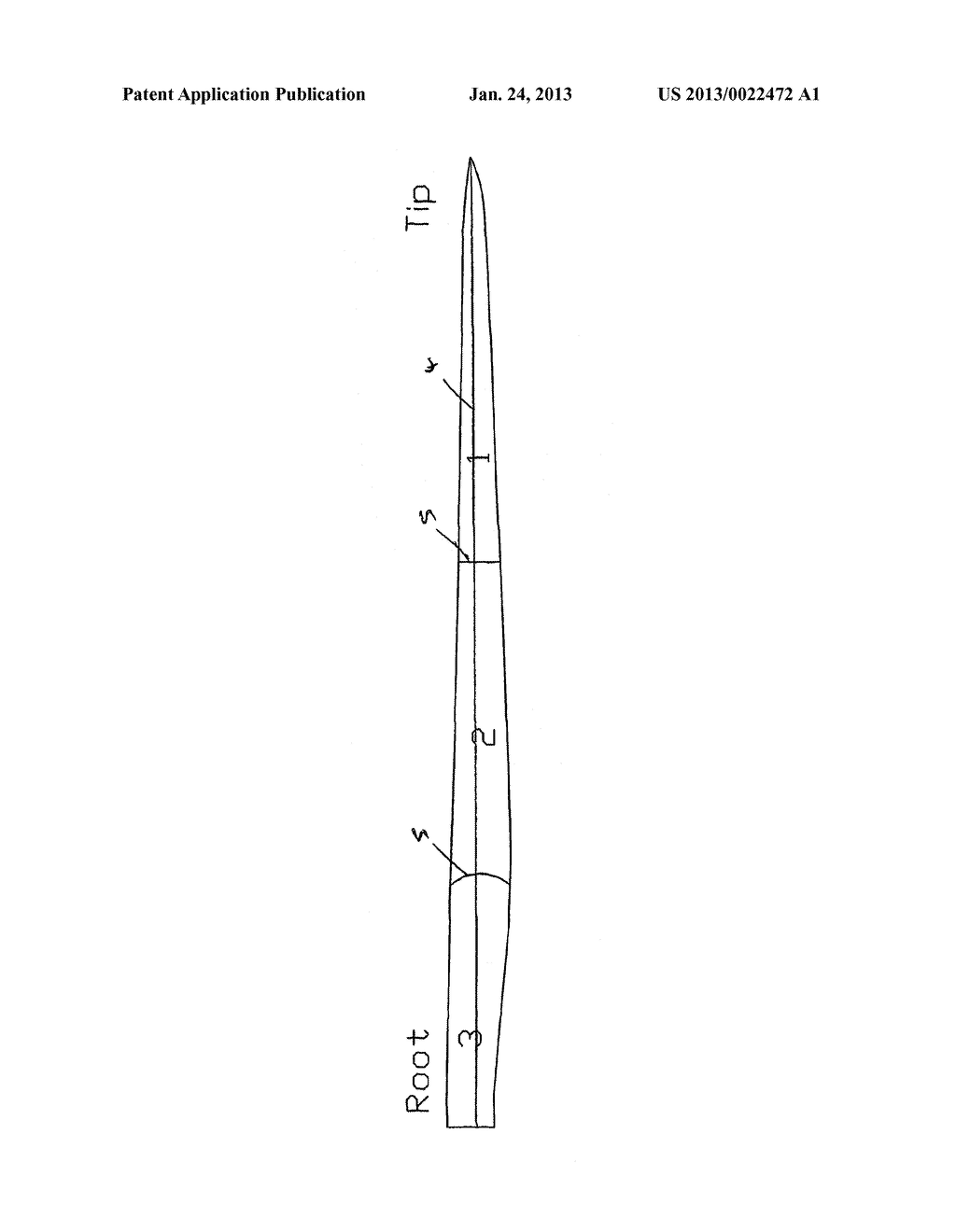 BLADE FOR A TURBINE OPERATING IN WATER - diagram, schematic, and image 02