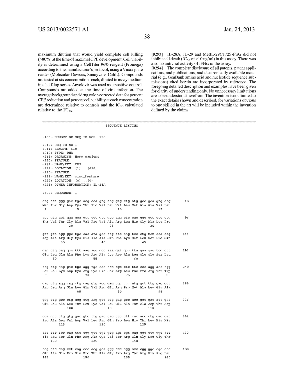 METHODS FOR TREATING VIRAL INFECTION USING IL-28 AND IL-29 CYSTEINE     MUTANTS - diagram, schematic, and image 39