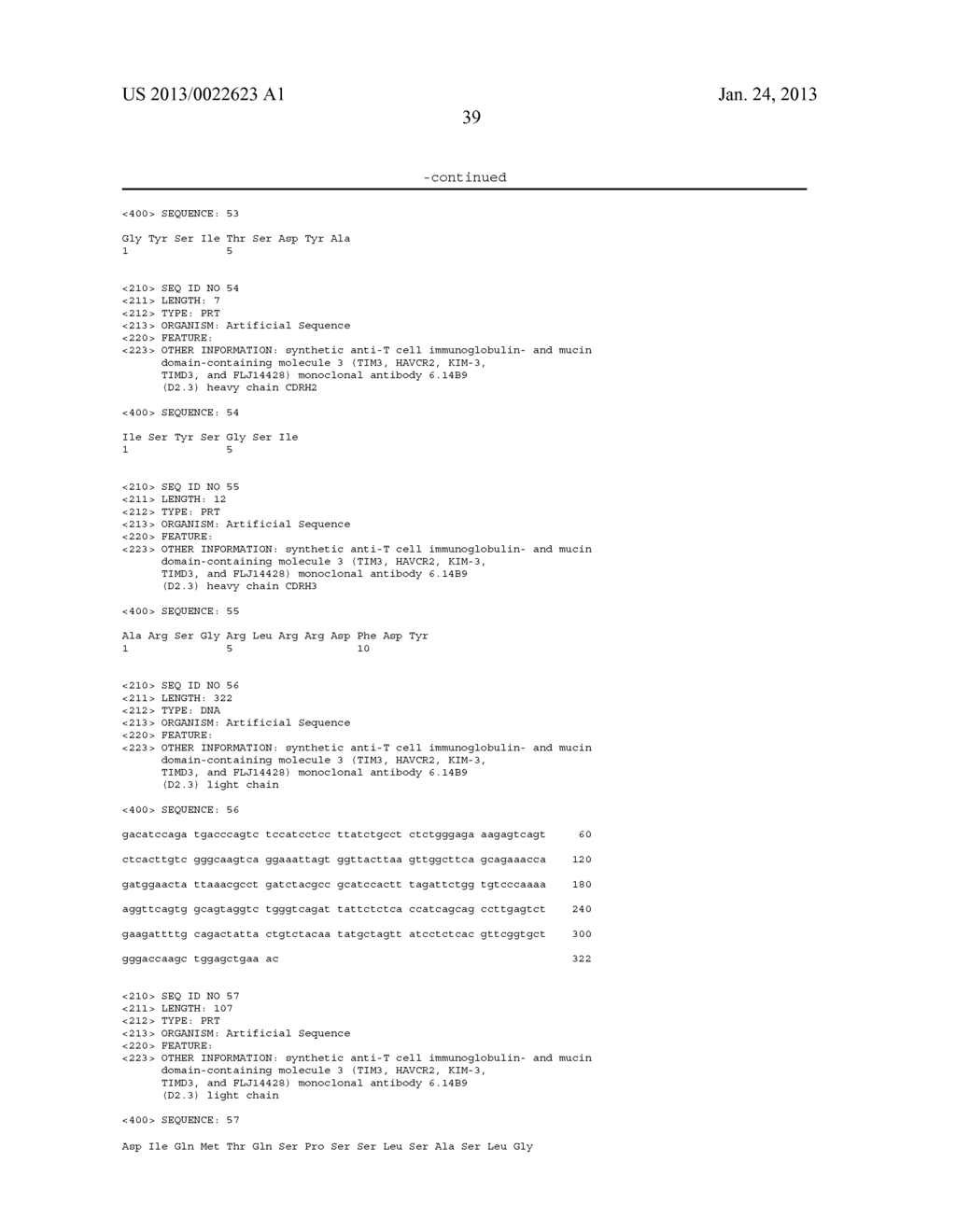 ANTIBODIES THAT SPECIFICALLY BIND TO TIM3 - diagram, schematic, and image 49