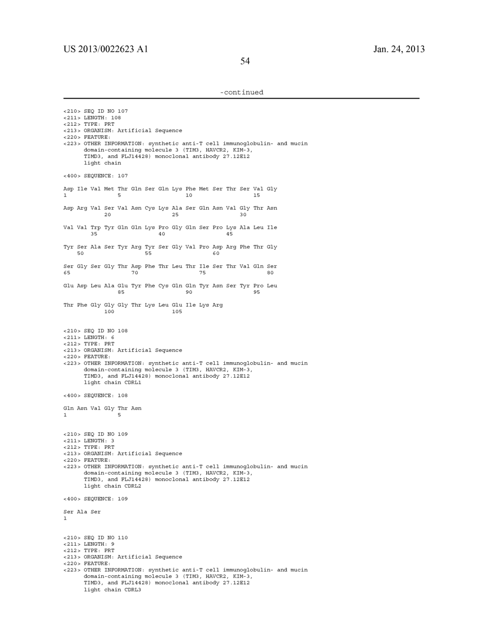 ANTIBODIES THAT SPECIFICALLY BIND TO TIM3 - diagram, schematic, and image 64