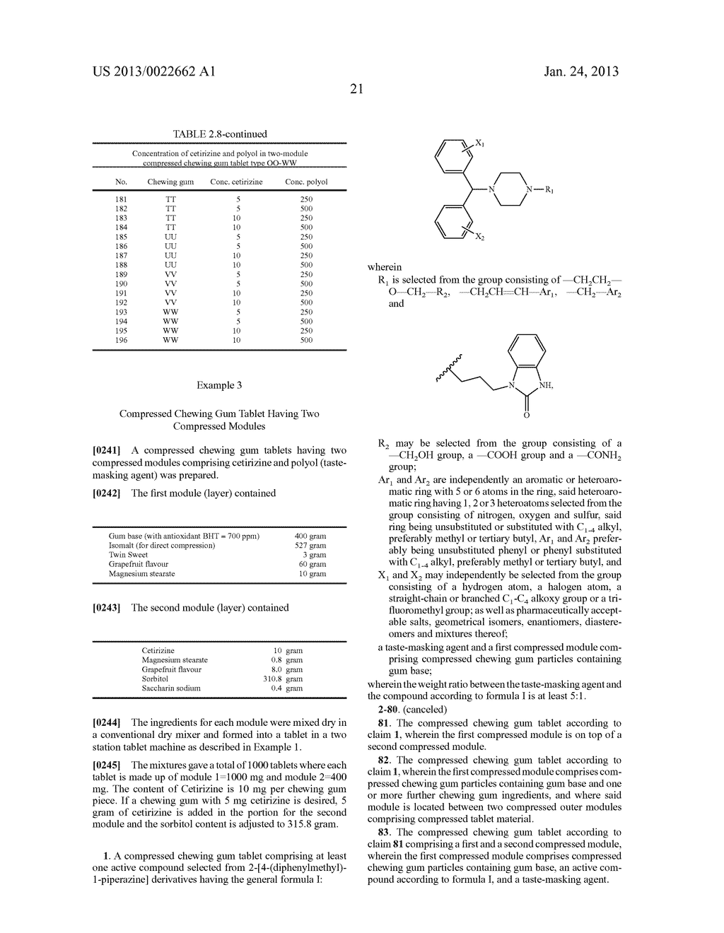 COMPRESSED CHEWING GUM TABLET COMPRISING TASTE-MASKING AGENT - diagram, schematic, and image 24