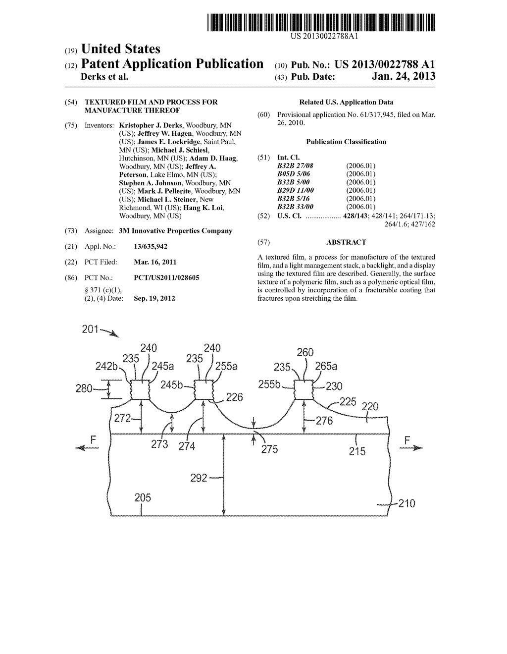 TEXTURED FILM AND PROCESS FOR MANUFACTURE THEREOF - diagram, schematic, and image 01