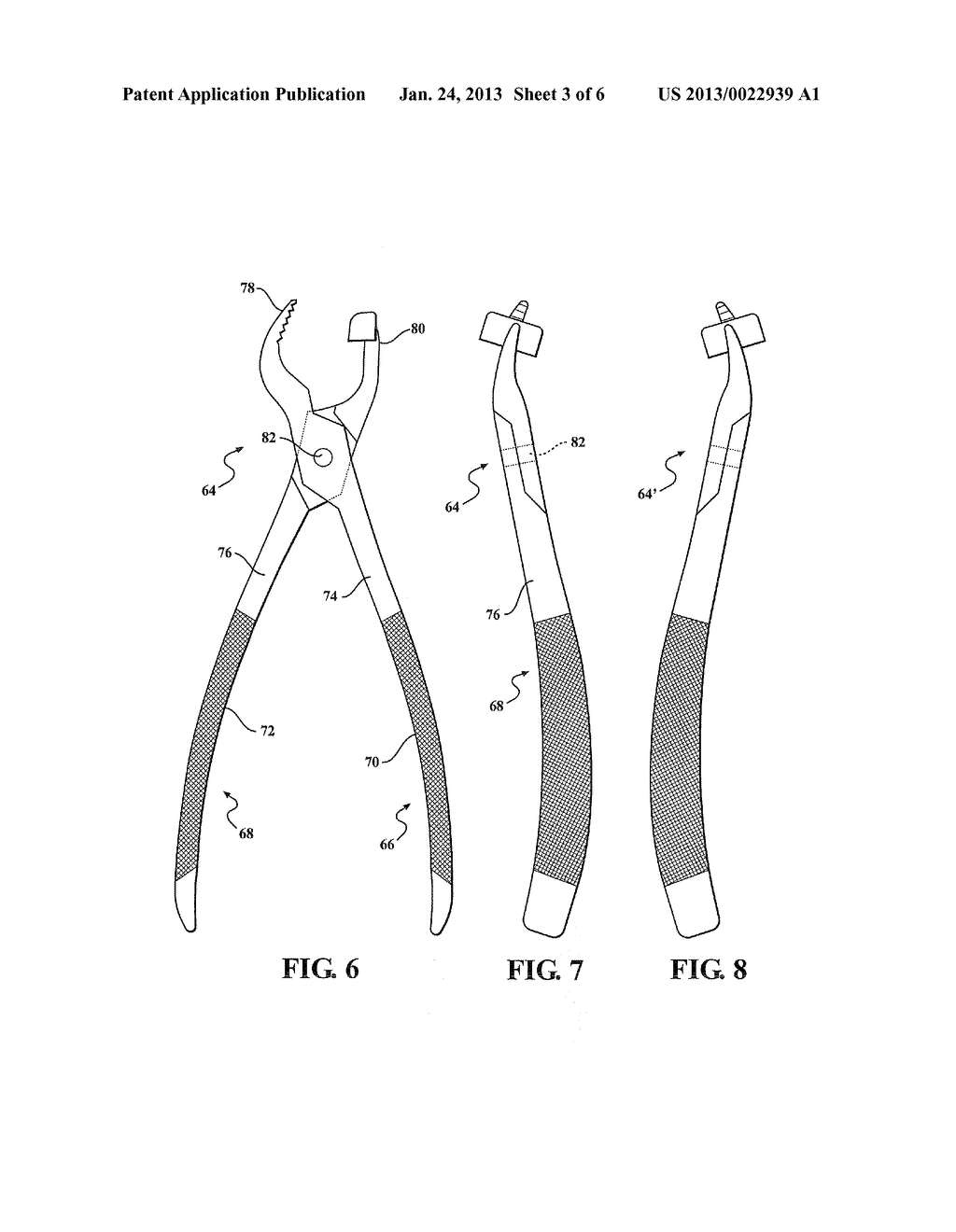 DENTAL PLIER DESIGN WITH OFFSETTING JAW AND PAD ELEMENTS FOR ASSISTING IN     REMOVING UPPER AND LOWER TEETH UTILIZING THE DENTAL PLIER DESIGN - diagram, schematic, and image 04