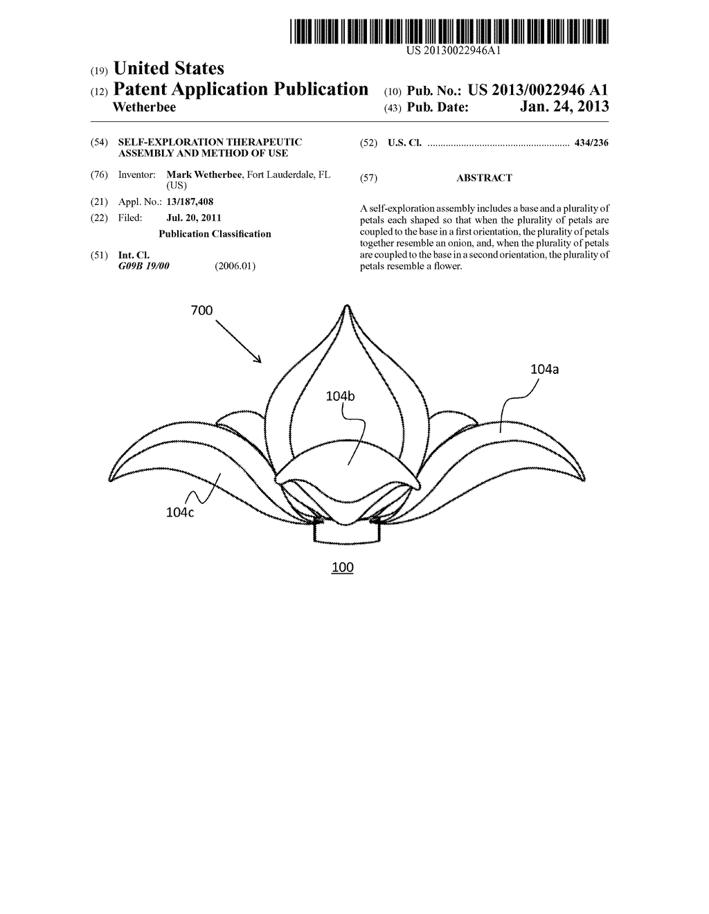 SELF-EXPLORATION THERAPEUTIC ASSEMBLY AND METHOD OF USE - diagram, schematic, and image 01