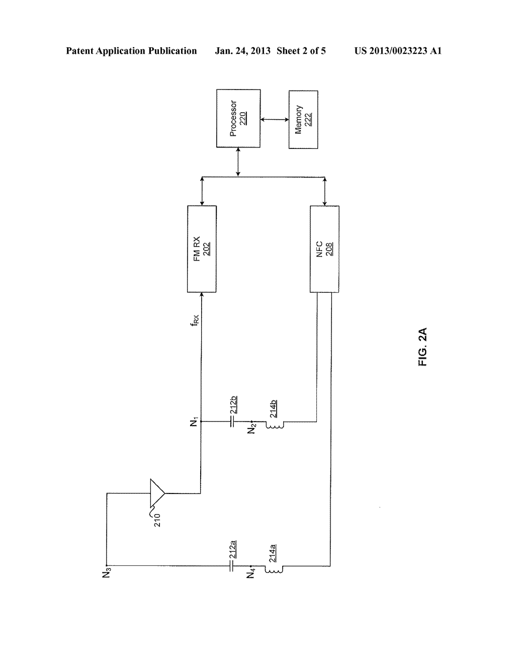 Method and System for Sharing a Single Antenna for Frequency Modulation     (FM) Reception or FM Transmission and Near Field Communication (NFC) - diagram, schematic, and image 03