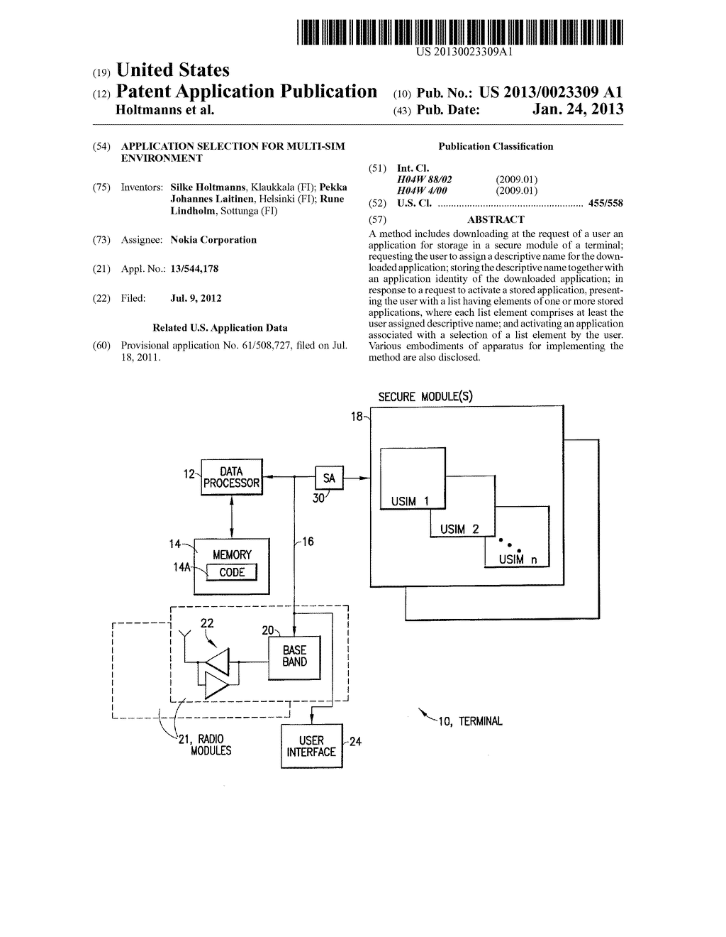 Application Selection For Multi-SIM Environment - diagram, schematic, and image 01