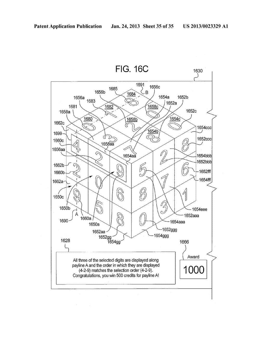 GAMING SYSTEM AND METHOD FOR PROVIDING A MULTI-DIMENSIONAL SYMBOL WAGERING     GAME WITH ROTATING SYMBOLS - diagram, schematic, and image 36