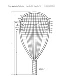 RACQUET WITH ELONGATED GROMMET BARRELS diagram and image