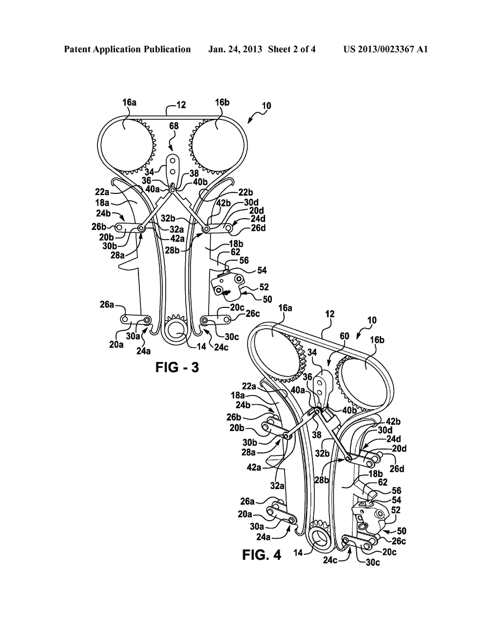 TENSIONING ARRANGEMENT HAVING A SWINGING ARM - diagram, schematic, and image 03