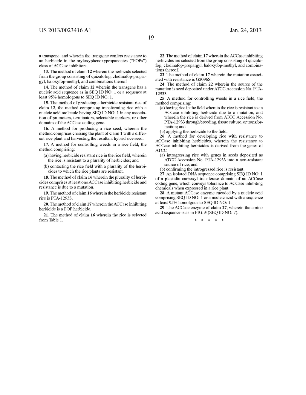 METHODS AND COMPOSITIONS TO PRODUCE RICE RESISTANT TO ACCASE INHIBITORS - diagram, schematic, and image 30