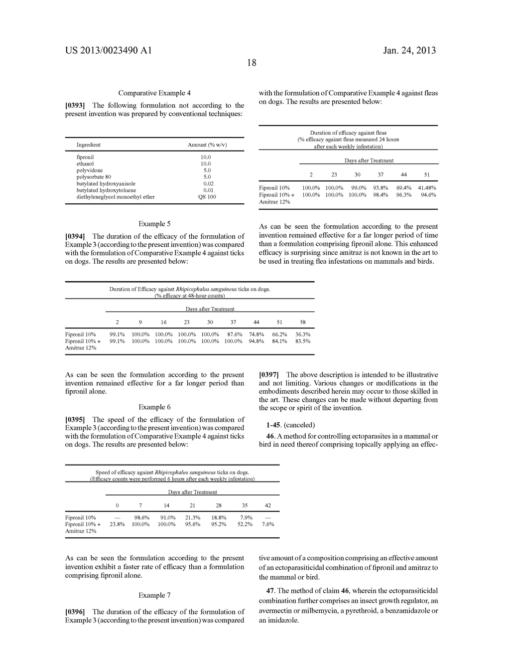 TOPICAL FORMULATIONS COMPRISING 1-N-ARYLPYRAZOLE DERIVATIVES AND AMITRAZ - diagram, schematic, and image 19