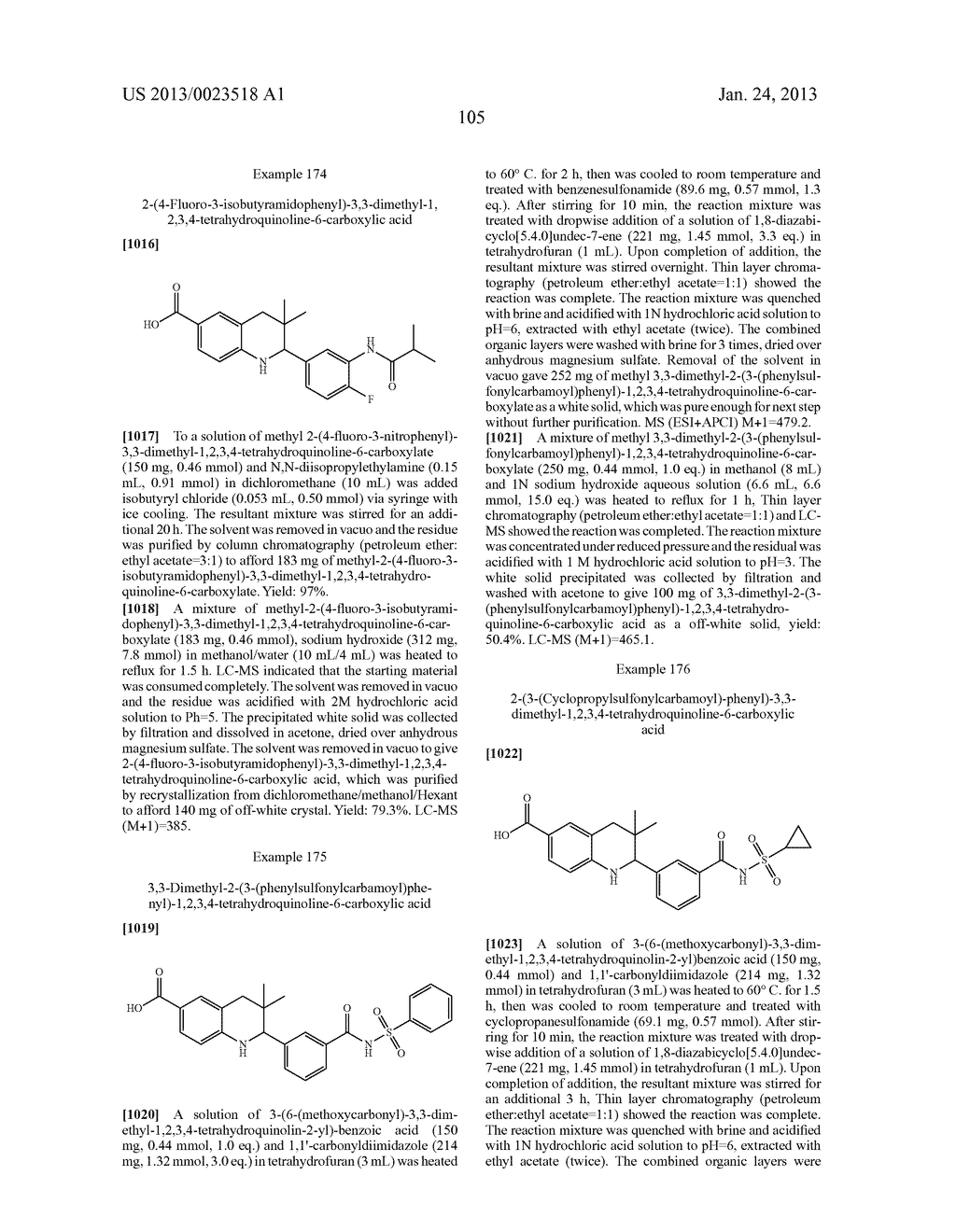 NOVEL 3,3-DIMETHYL TETRAHYDROQUINOLINE DERIVATIVES - diagram, schematic, and image 106