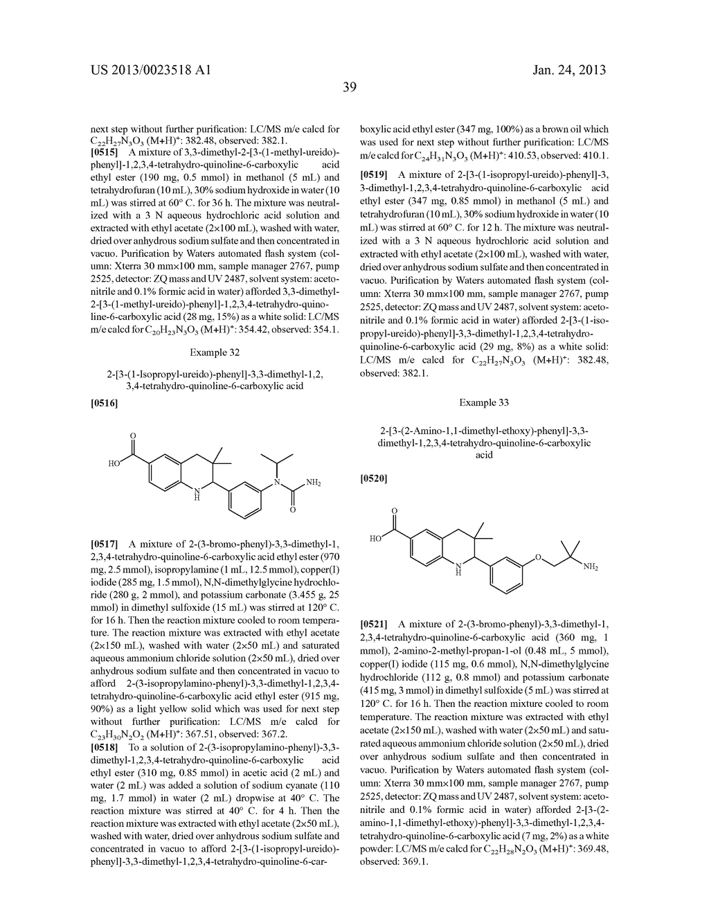 NOVEL 3,3-DIMETHYL TETRAHYDROQUINOLINE DERIVATIVES - diagram, schematic, and image 40