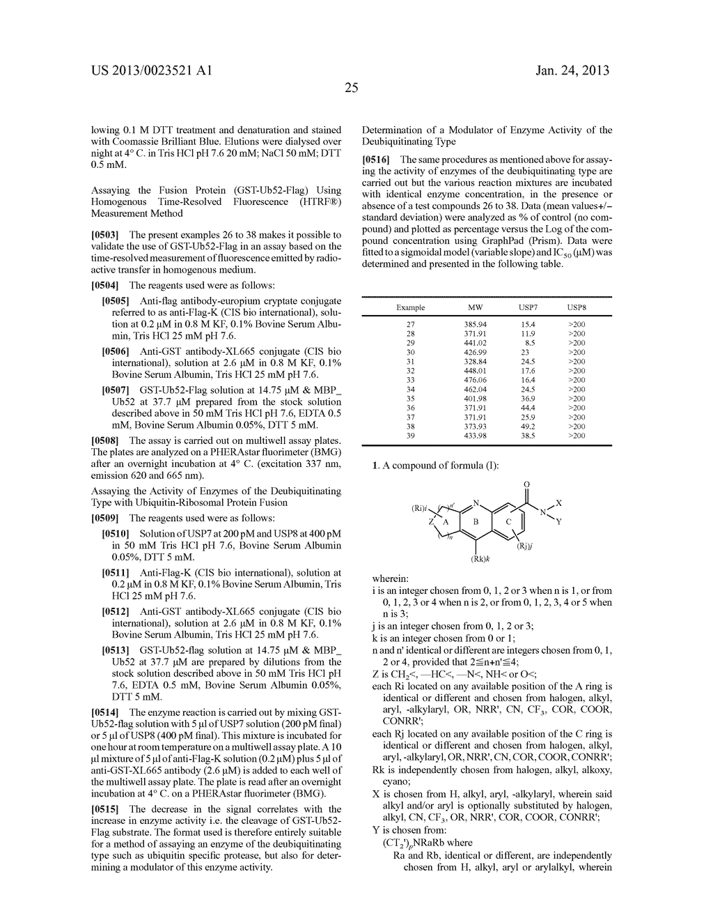 NOVEL SELECTIVE INHIBITORS OF UBIQUITIN SPECIFIC PROTEASE 7, THE     PHARMACEUTICAL COMPOSITIONS THEREOF AND THEIR THERAPEUTIC APPLICATIONS - diagram, schematic, and image 31