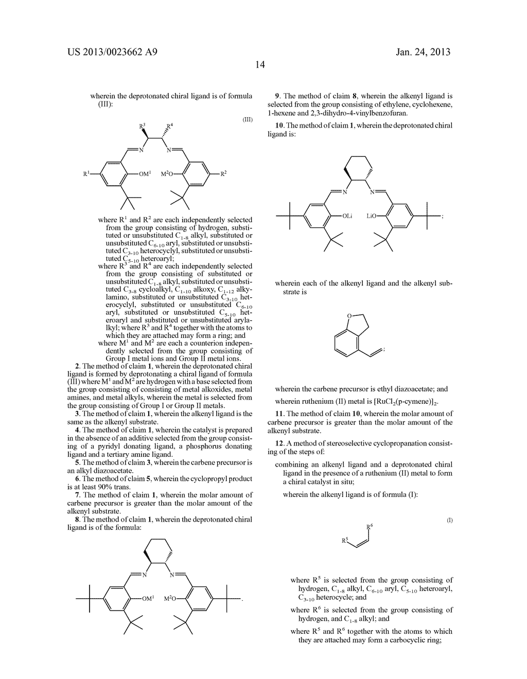 RUTHENIUM (II) CATALYSTS FOR USE IN STEREOSELECTIVE CYCLOPROPANATIONS - diagram, schematic, and image 15