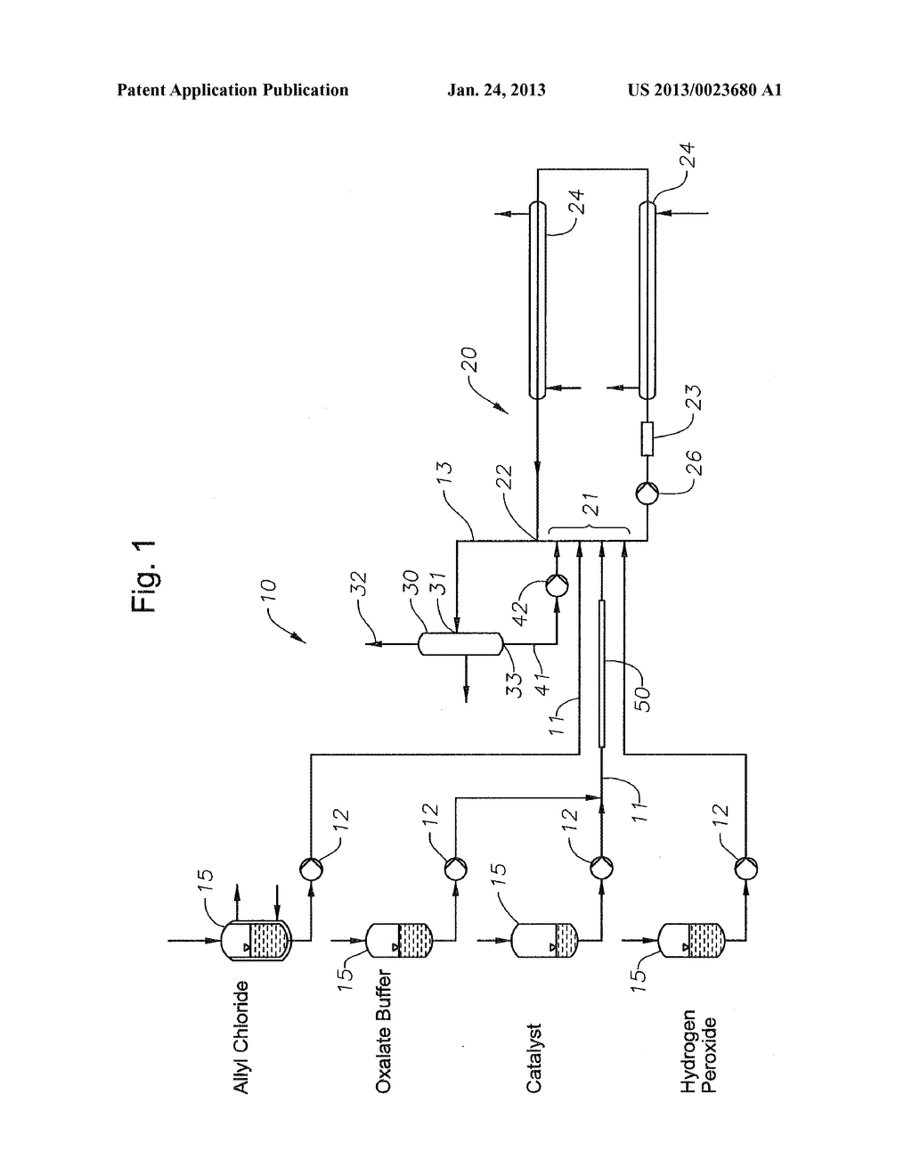 PROCESS FOR THE MANUFACTURE OF A 1,2-EPOXIDE AND A DEVICE FOR CARRYING OUT     SAID PROCESS - diagram, schematic, and image 02