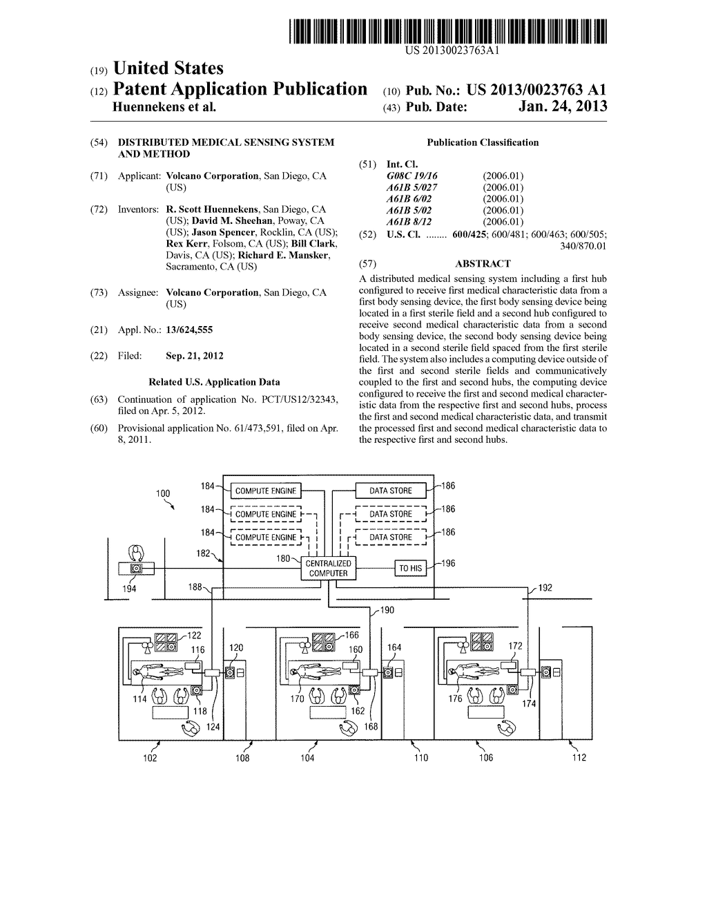 Distributed Medical Sensing System and Method - diagram, schematic, and image 01