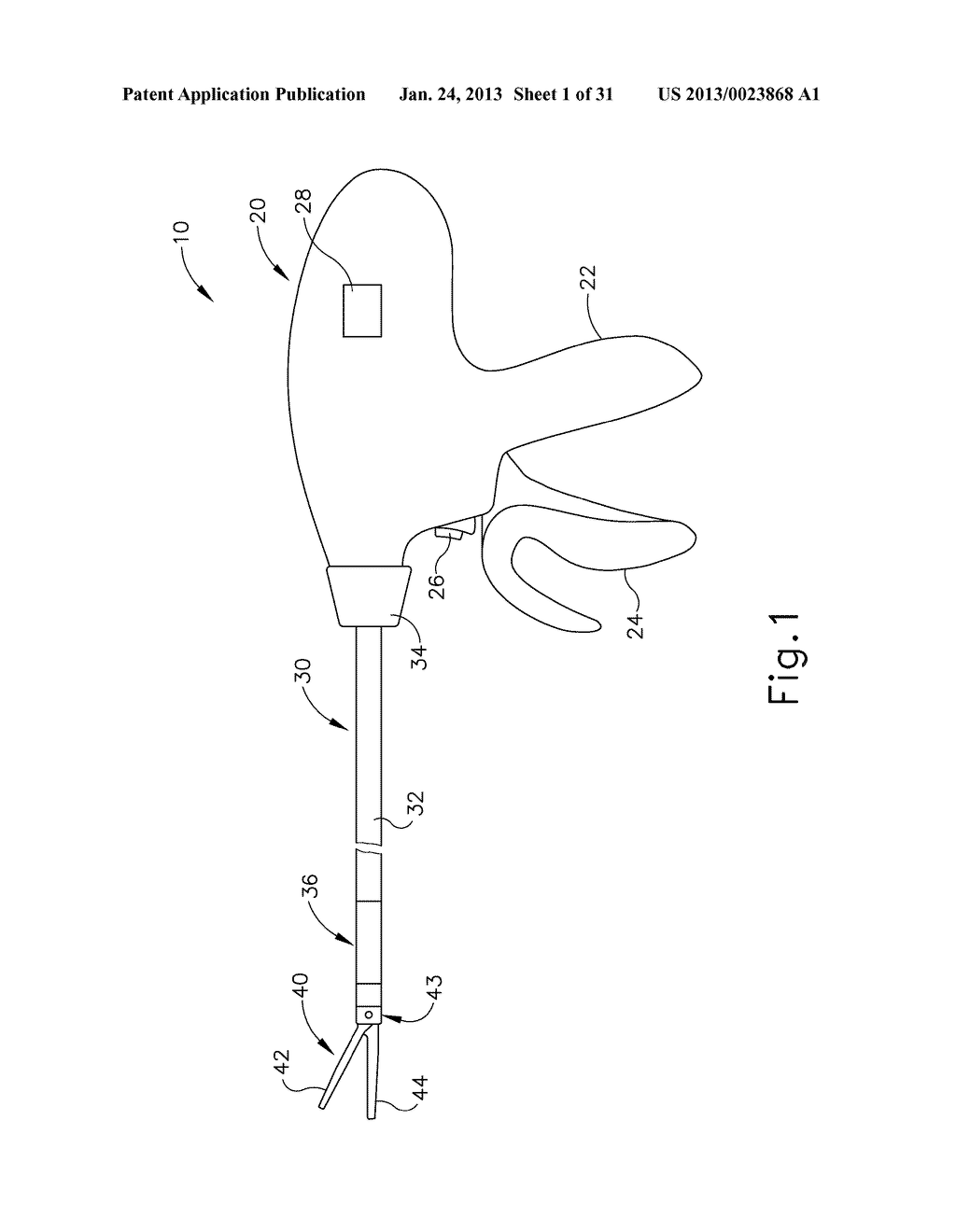 SURGICAL INSTRUMENT WITH CONTAINED DUAL HELIX ACTUATOR ASSEMBLY - diagram, schematic, and image 02