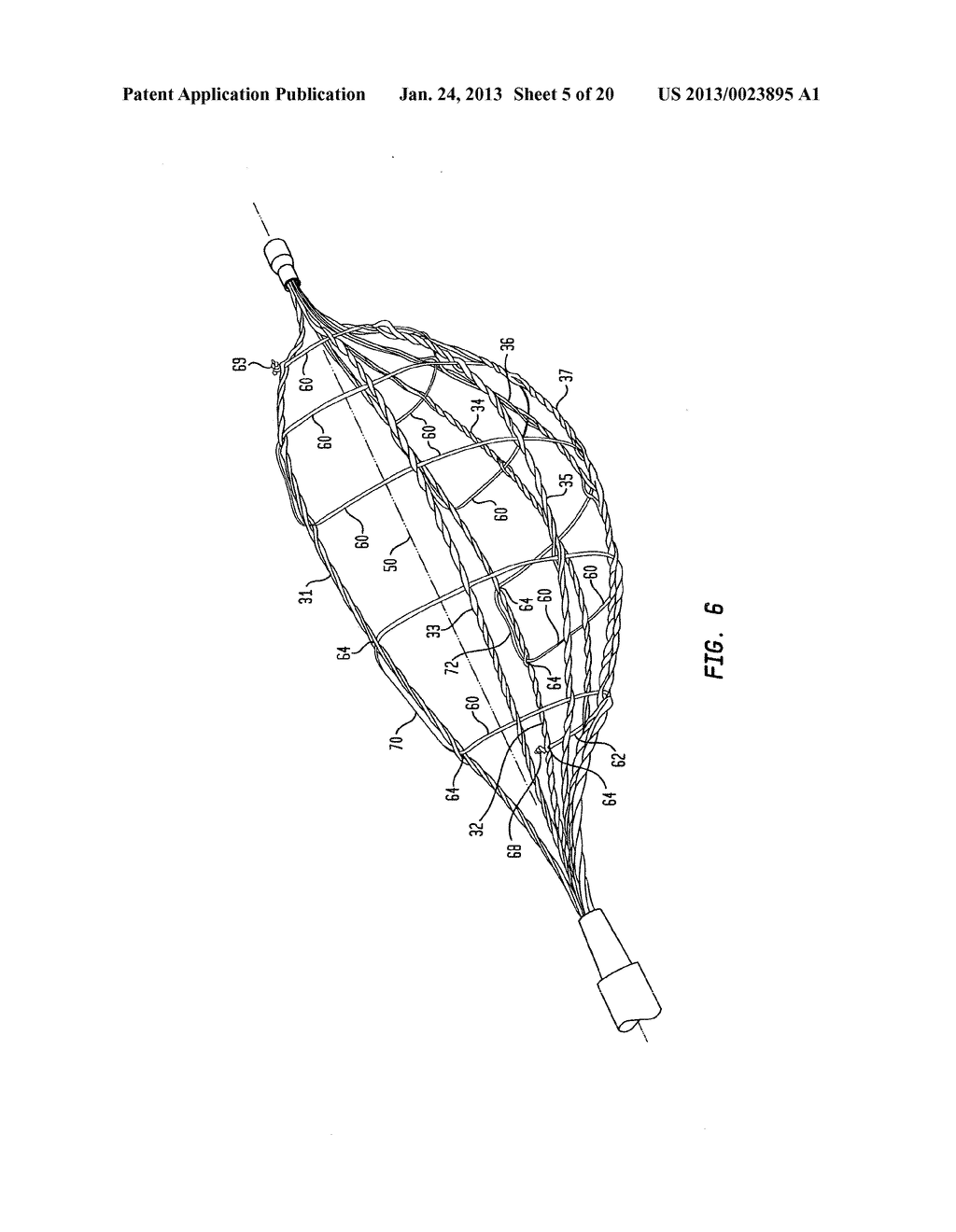 SURGICAL RETRIEVAL APPARATUS AND METHOD WITH SEMI-RIGIDLY EXTENDABLE AND     COLLAPSABLE BASKET - diagram, schematic, and image 06