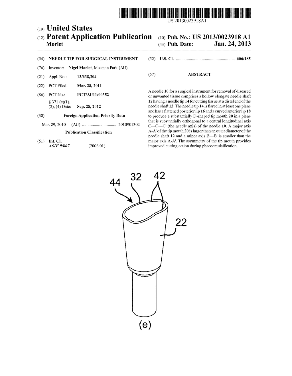 NEEDLE TIP FOR SURGICAL INSTRUMENT - diagram, schematic, and image 01