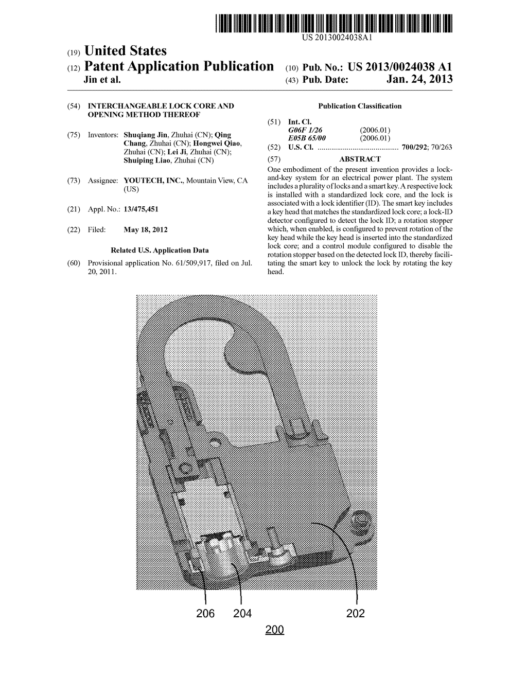 INTERCHANGEABLE LOCK CORE AND OPENING METHOD THEREOF - diagram, schematic, and image 01