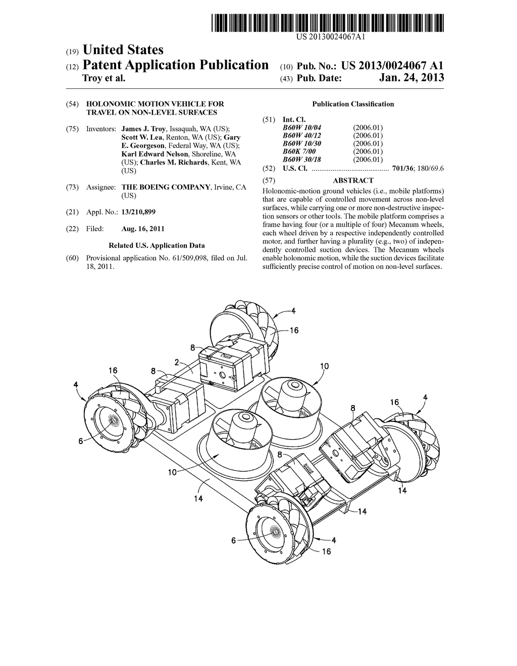 Holonomic Motion Vehicle for Travel on Non-Level Surfaces - diagram, schematic, and image 01