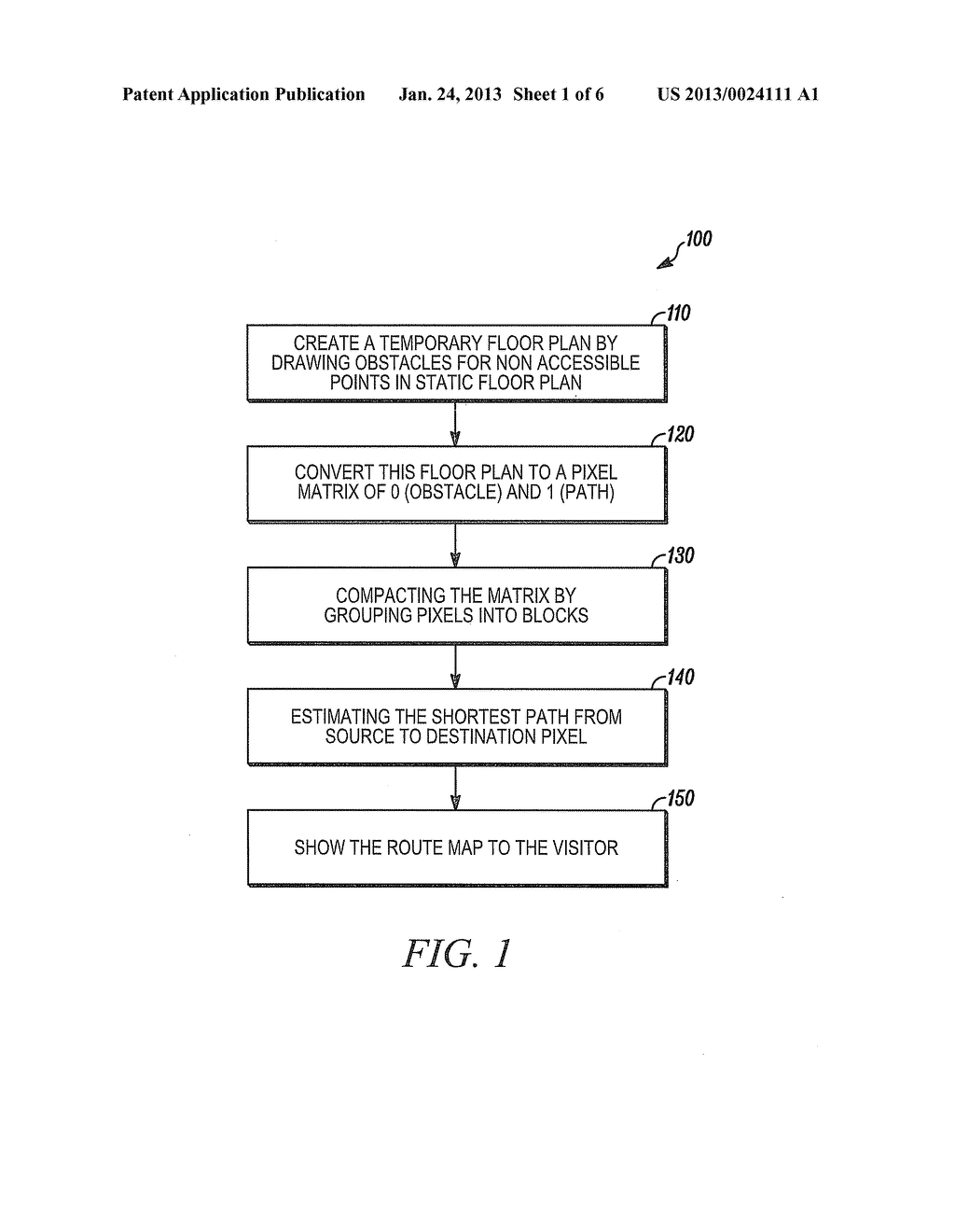 SYSTEM AND METHOD TO GRAPHICALLY GUIDE VISITORS USING AN INTEGRATED READER     AND ACCESS CONTROL BASED ON SHORTEST PATH - diagram, schematic, and image 02