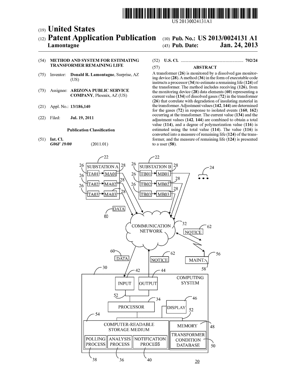 METHOD AND SYSTEM FOR ESTIMATING TRANSFORMER REMAINING LIFE - diagram, schematic, and image 01