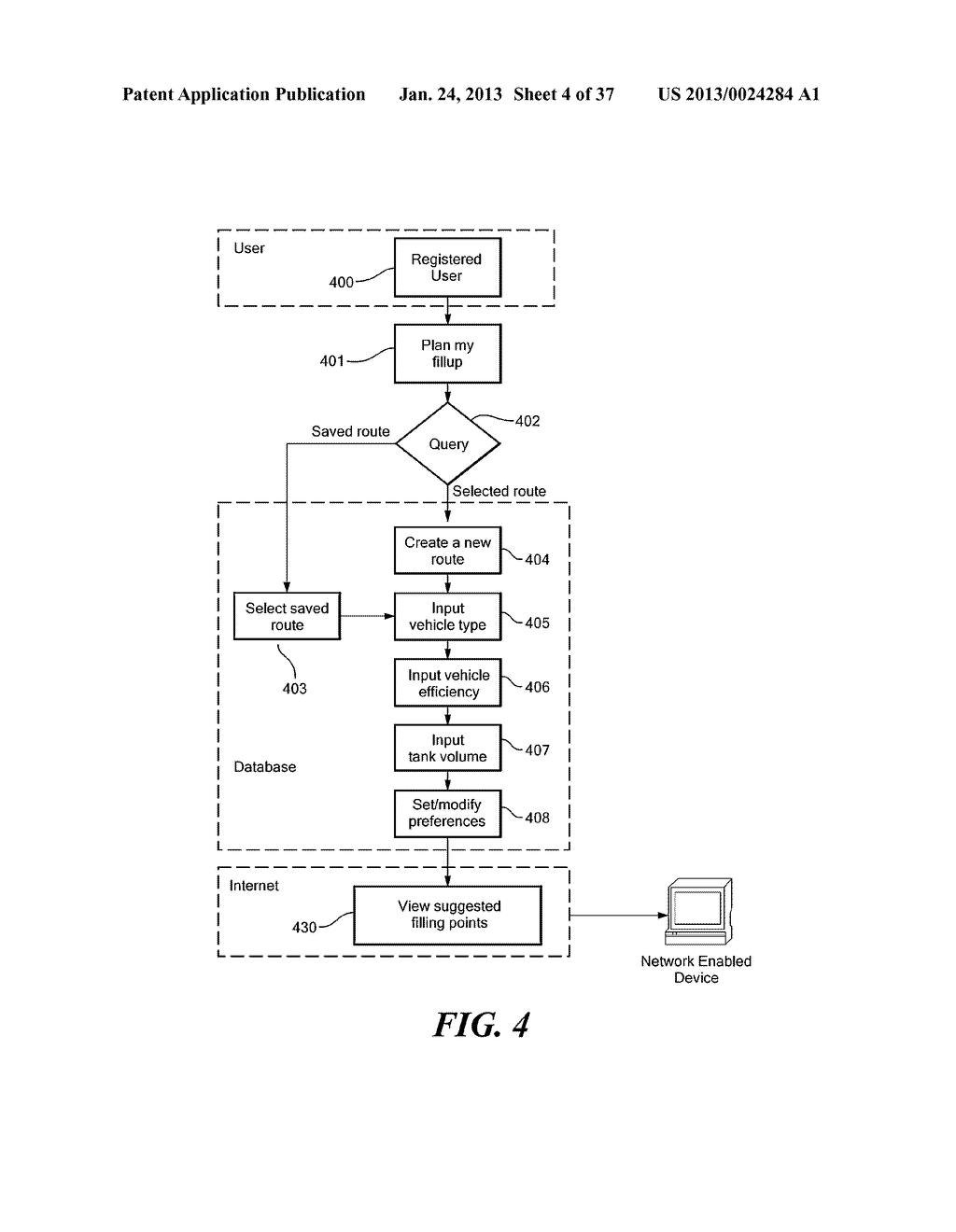 Apparatus and Methods for Providing Route-Based Advertising and     Vendor-Reported Business Information over a Network - diagram, schematic, and image 05