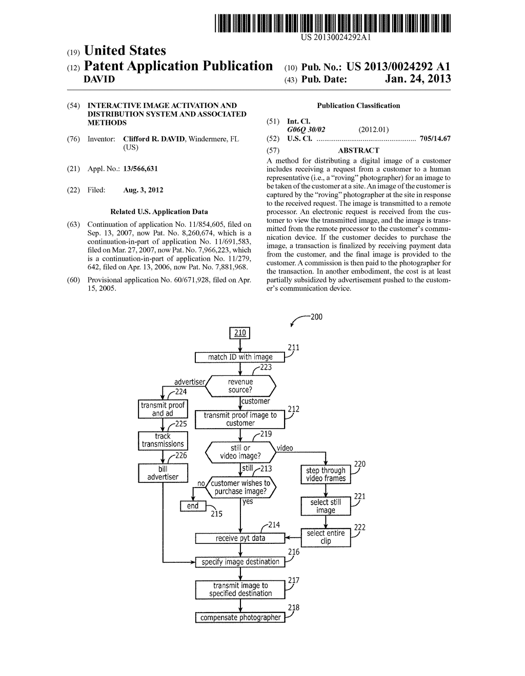 INTERACTIVE IMAGE ACTIVATION AND DISTRIBUTION SYSTEM AND ASSOCIATED     METHODS - diagram, schematic, and image 01