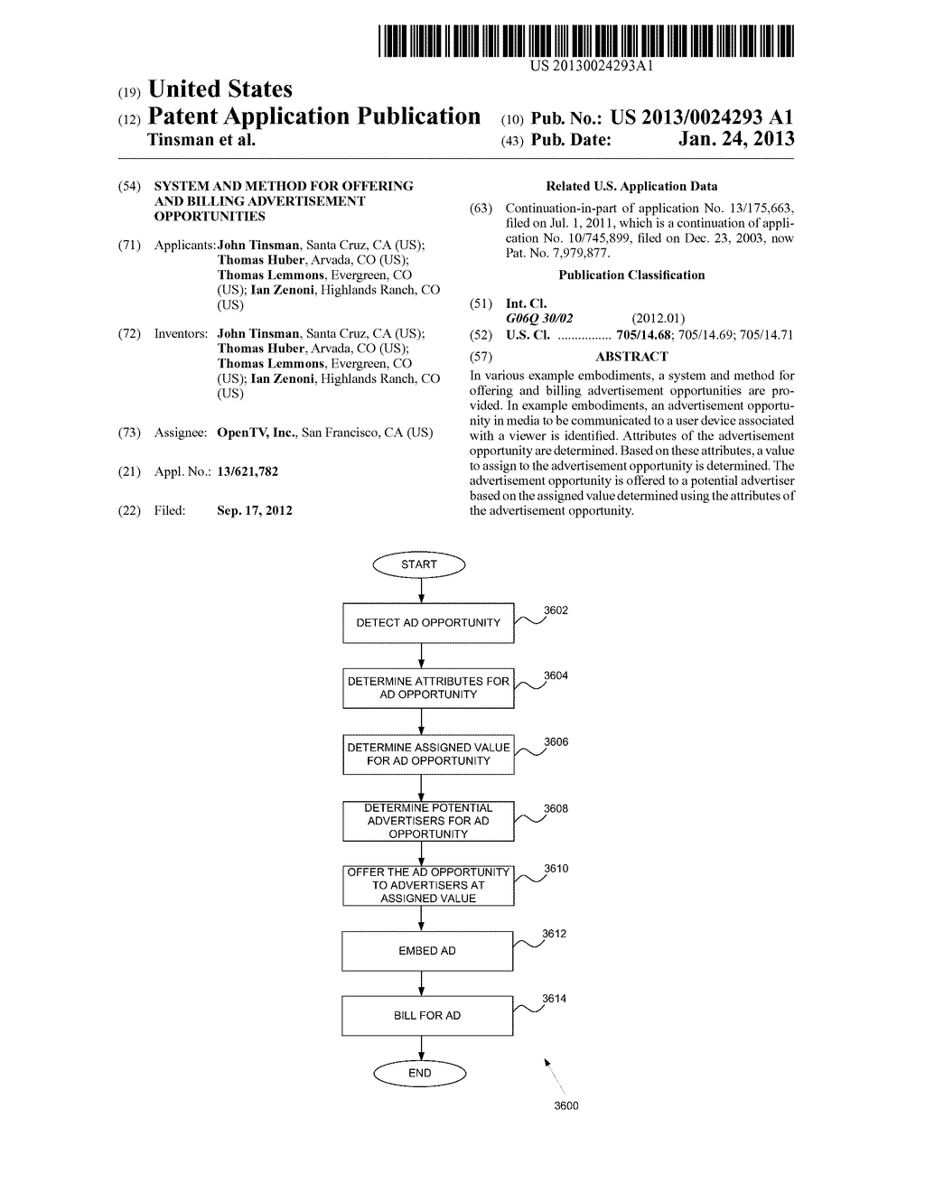 SYSTEM AND METHOD FOR OFFERING AND BILLING ADVERTISEMENT OPPORTUNITIES - diagram, schematic, and image 01