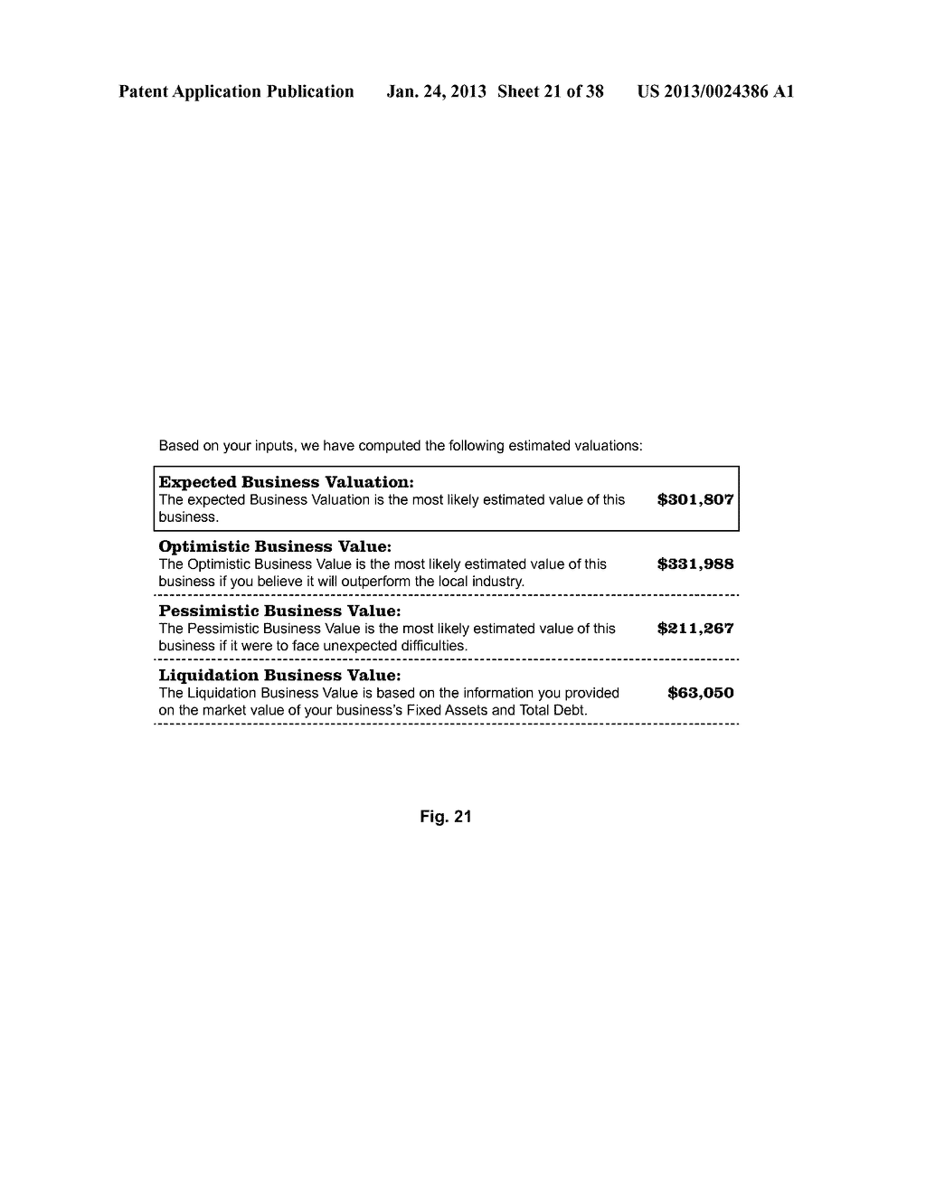 ENGINE, SYSTEM AND METHOD OF PROVIDING BUSINESS VALUATION AND DATABASE     SERVICES USING ALTERNATIVE PAYMENT ARRANGMENTS - diagram, schematic, and image 22