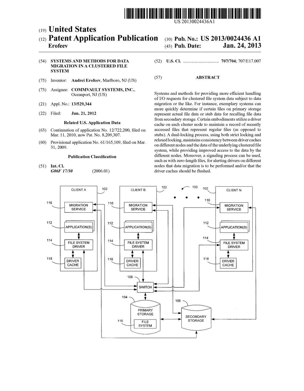 SYSTEMS AND METHODS FOR DATA MIGRATION IN A CLUSTERED FILE SYSTEM - diagram, schematic, and image 01