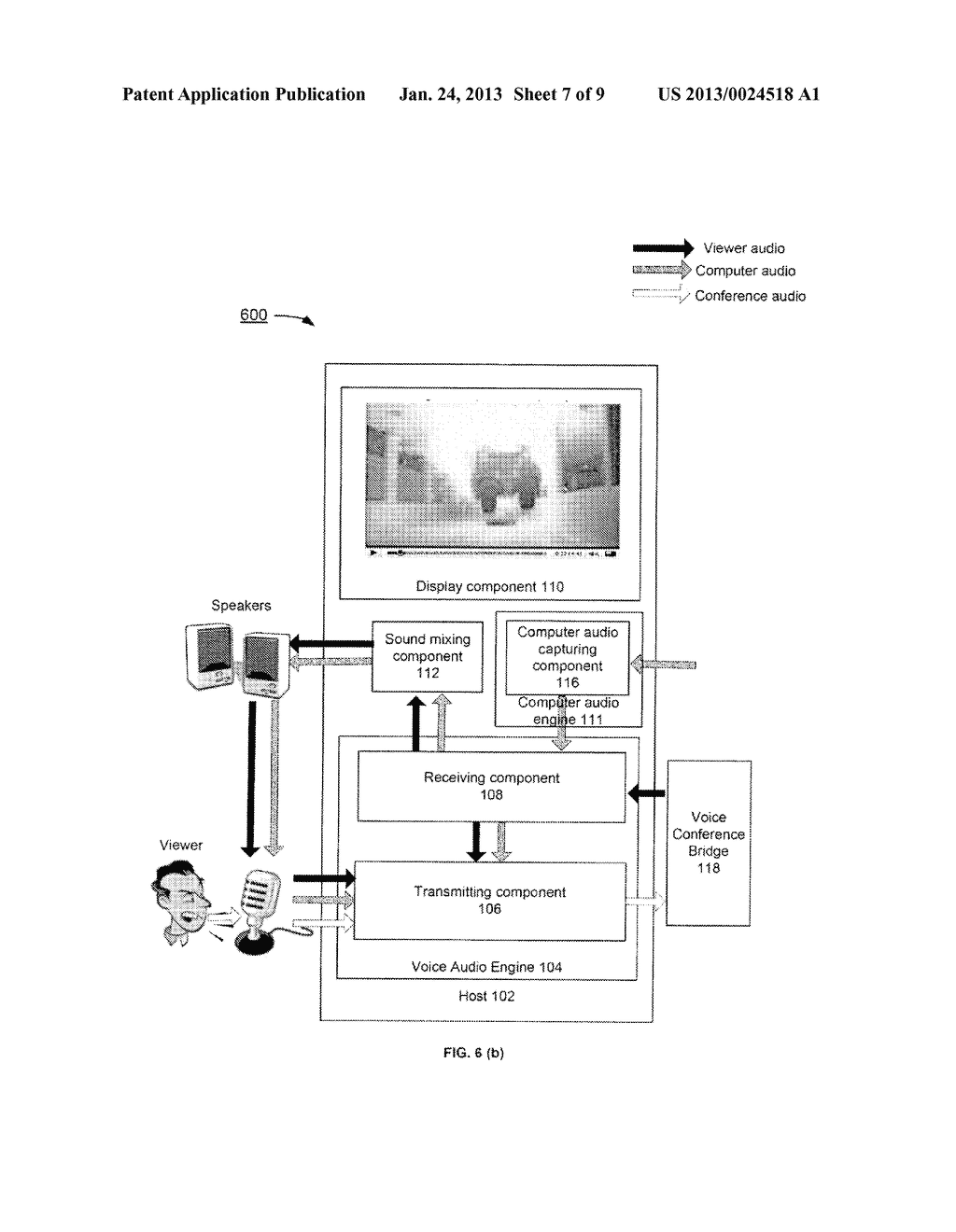 SYSTEMS AND METHODS FOR COMPUTER AND VOICE CONFERENCE AUDIO TRANSMISSION     DURING CONFERENCE CALL VIA VOIP DEVICE - diagram, schematic, and image 08