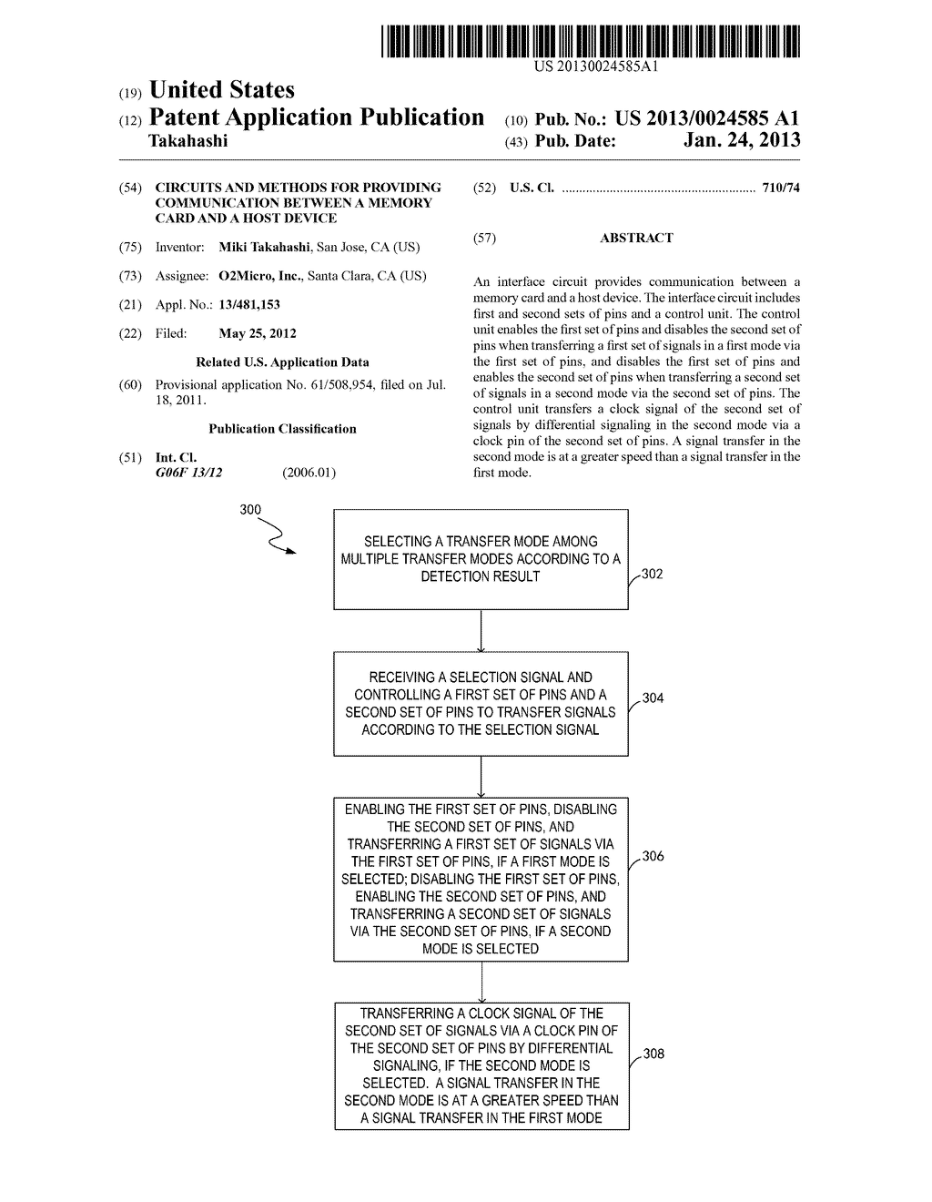 Circuits and Methods for Providing Communication Between a Memory Card and     a Host Device - diagram, schematic, and image 01