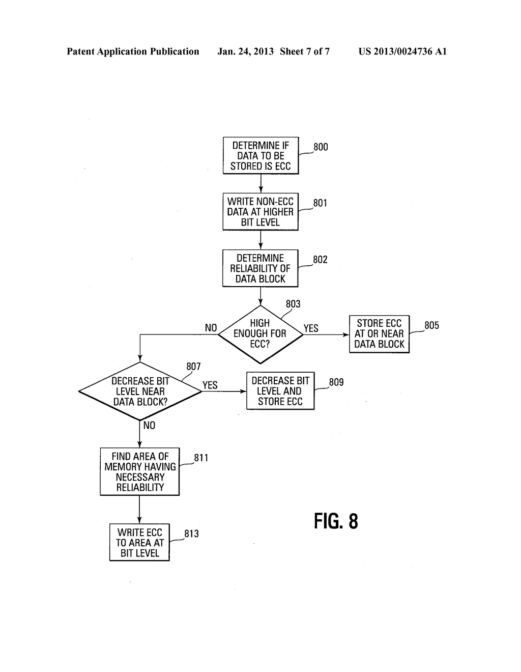 PROGRAMMING ERROR CORRECTION CODE INTO A SOLID STATE MEMORY DEVICE WITH     VARYING BITS PER CELL - diagram, schematic, and image 08