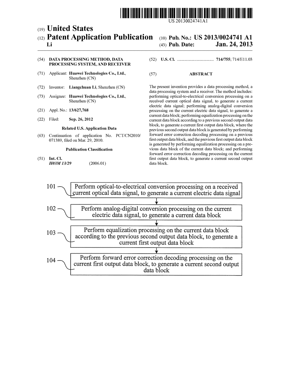 DATA PROCESSING METHOD, DATA PROCESSING SYSTEM, AND RECEIVER - diagram, schematic, and image 01