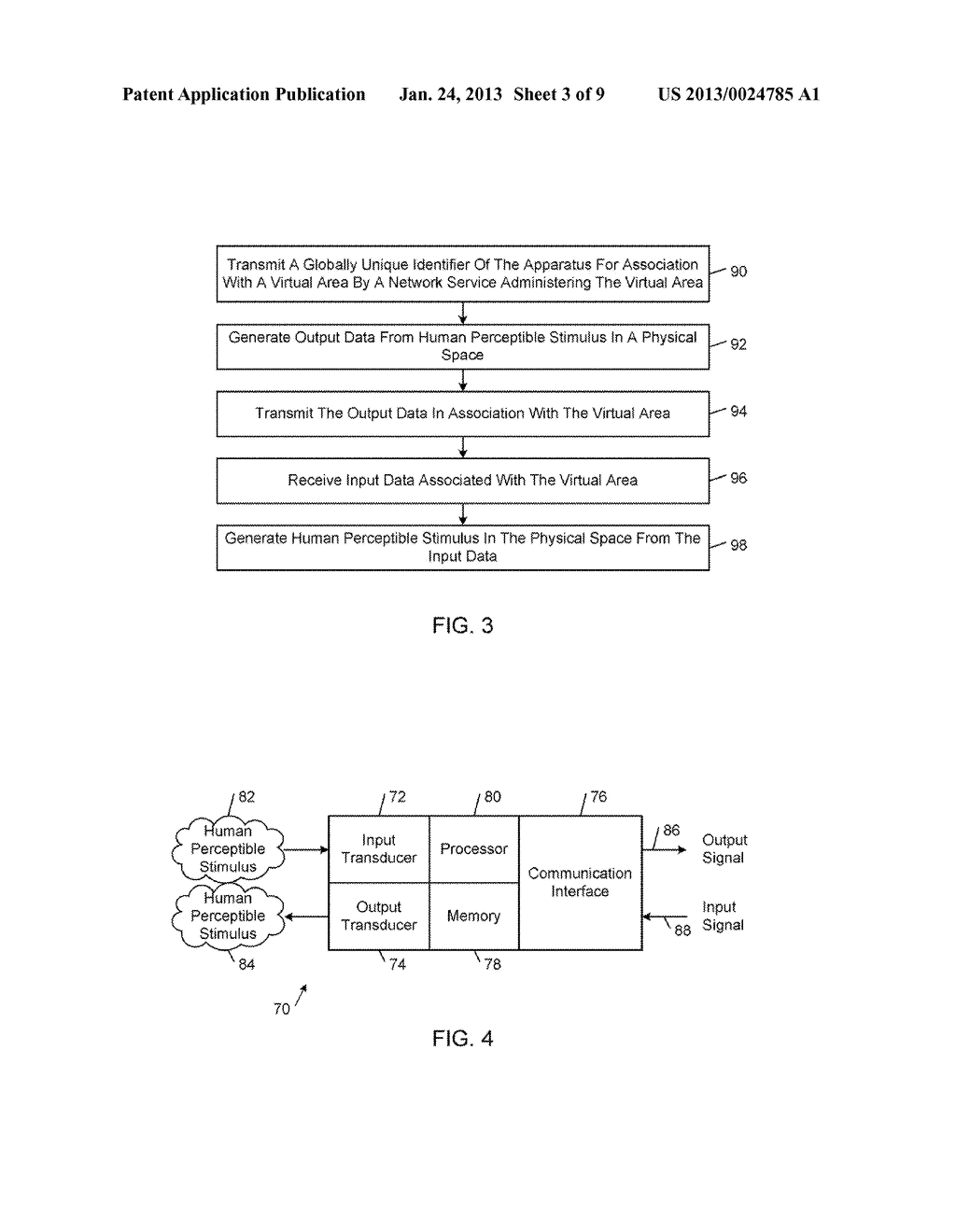 COMMUNICATING BETWEEN A VIRTUAL AREA AND A PHYSICAL SPACE - diagram, schematic, and image 04