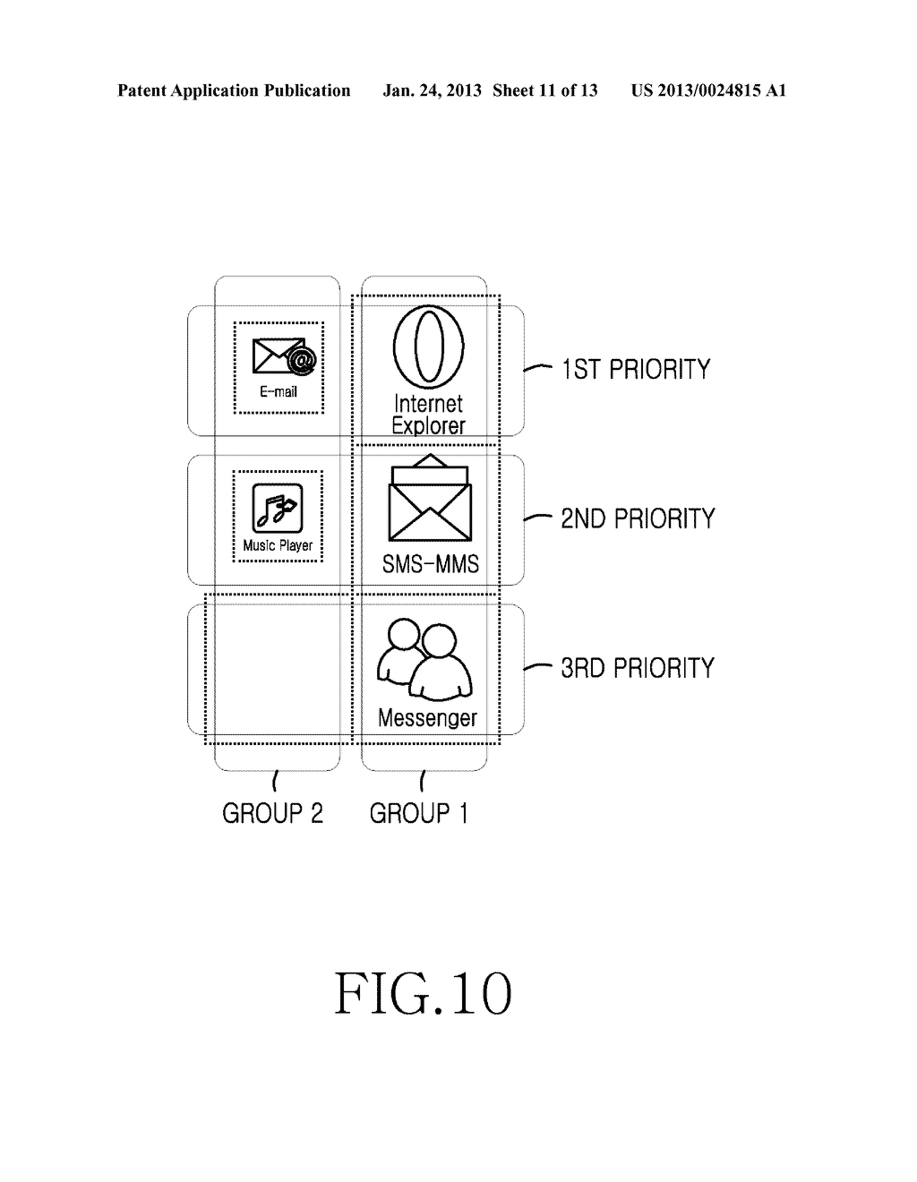 METHOD OF ARRANGING USER INTERFACE OBJECTS IN A PORTABLE TERMINAL AND AN     APPARATUS THEREOF - diagram, schematic, and image 12