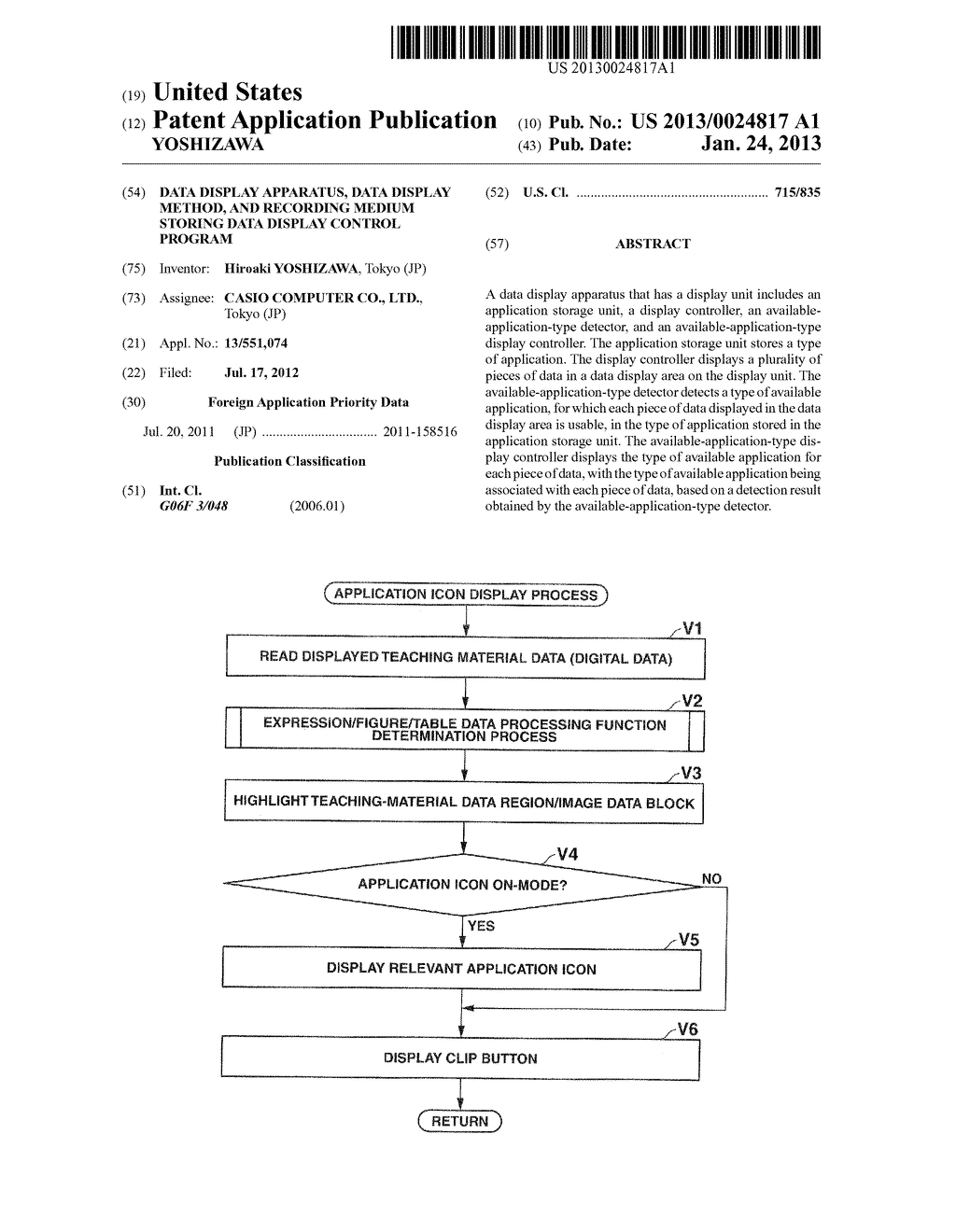 DATA DISPLAY APPARATUS, DATA DISPLAY METHOD, AND RECORDING MEDIUM STORING     DATA DISPLAY CONTROL PROGRAM - diagram, schematic, and image 01