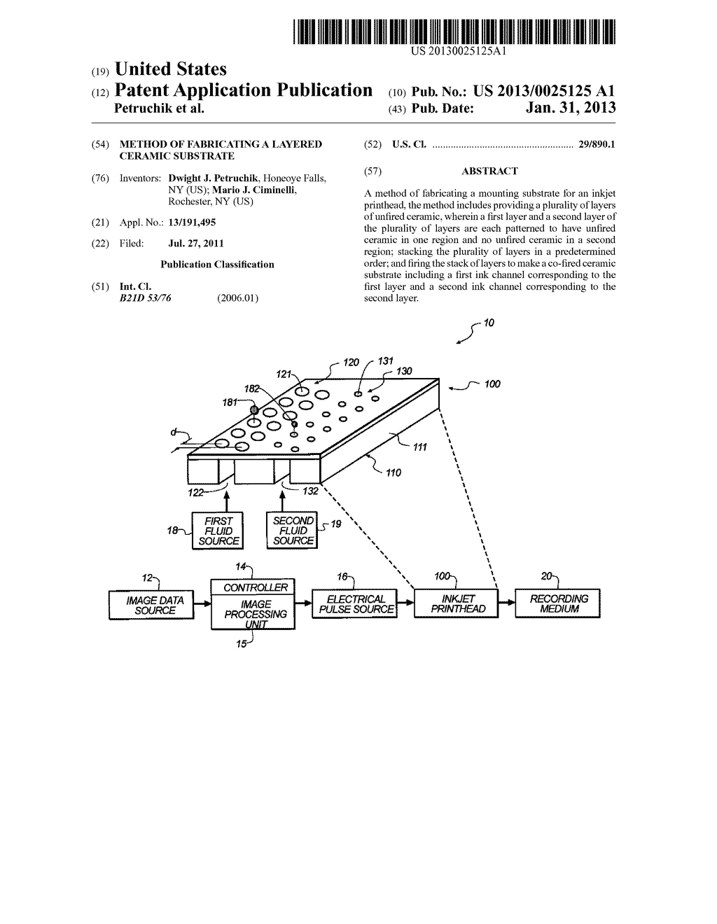 METHOD OF FABRICATING A LAYERED CERAMIC SUBSTRATE - diagram, schematic, and image 01