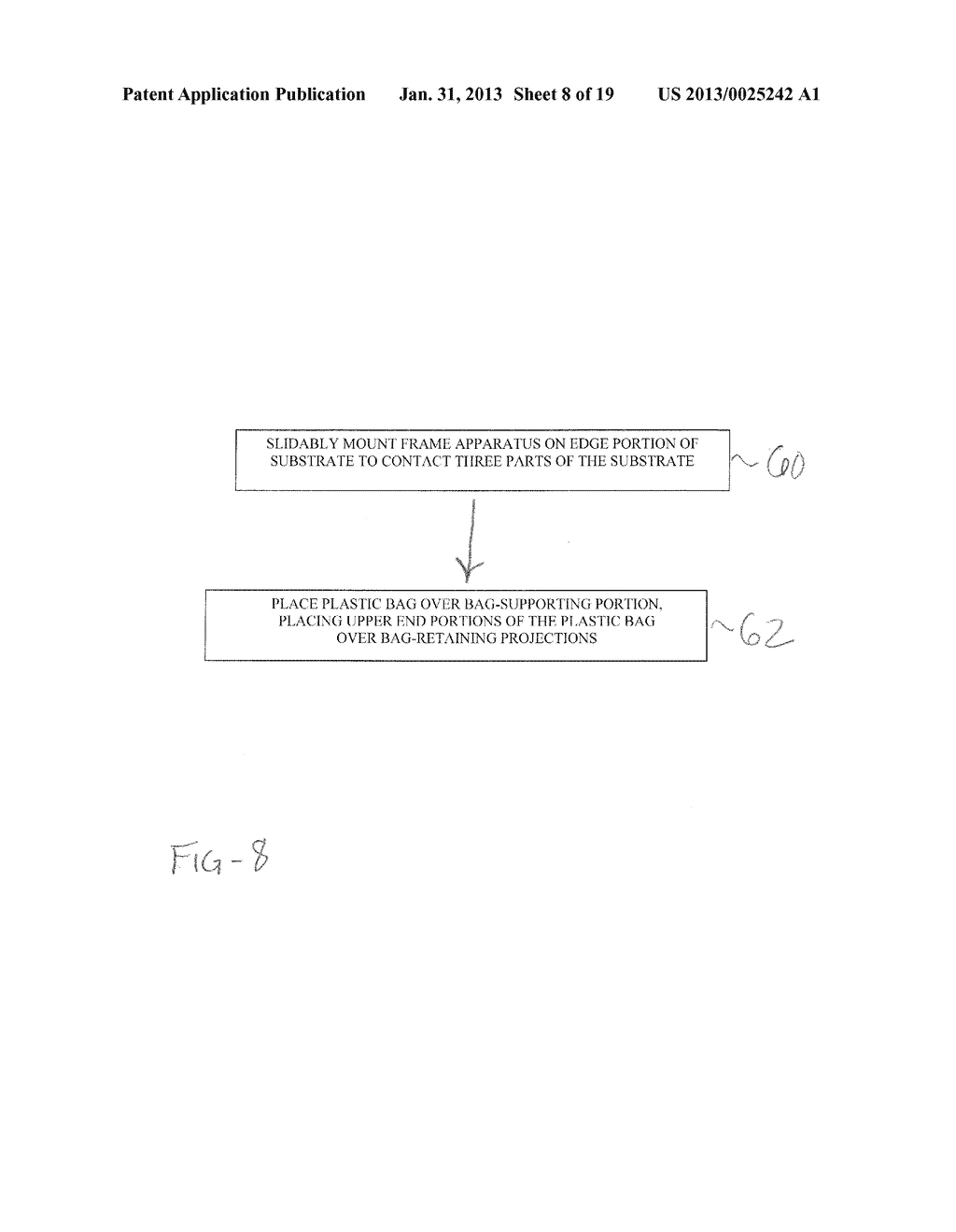 BAG-SUPPORTING FRAME APPARATUS WHICH IS MOUNTABLE ON A SUBSTRATE, AND     METHOD OF USING SAME - diagram, schematic, and image 09