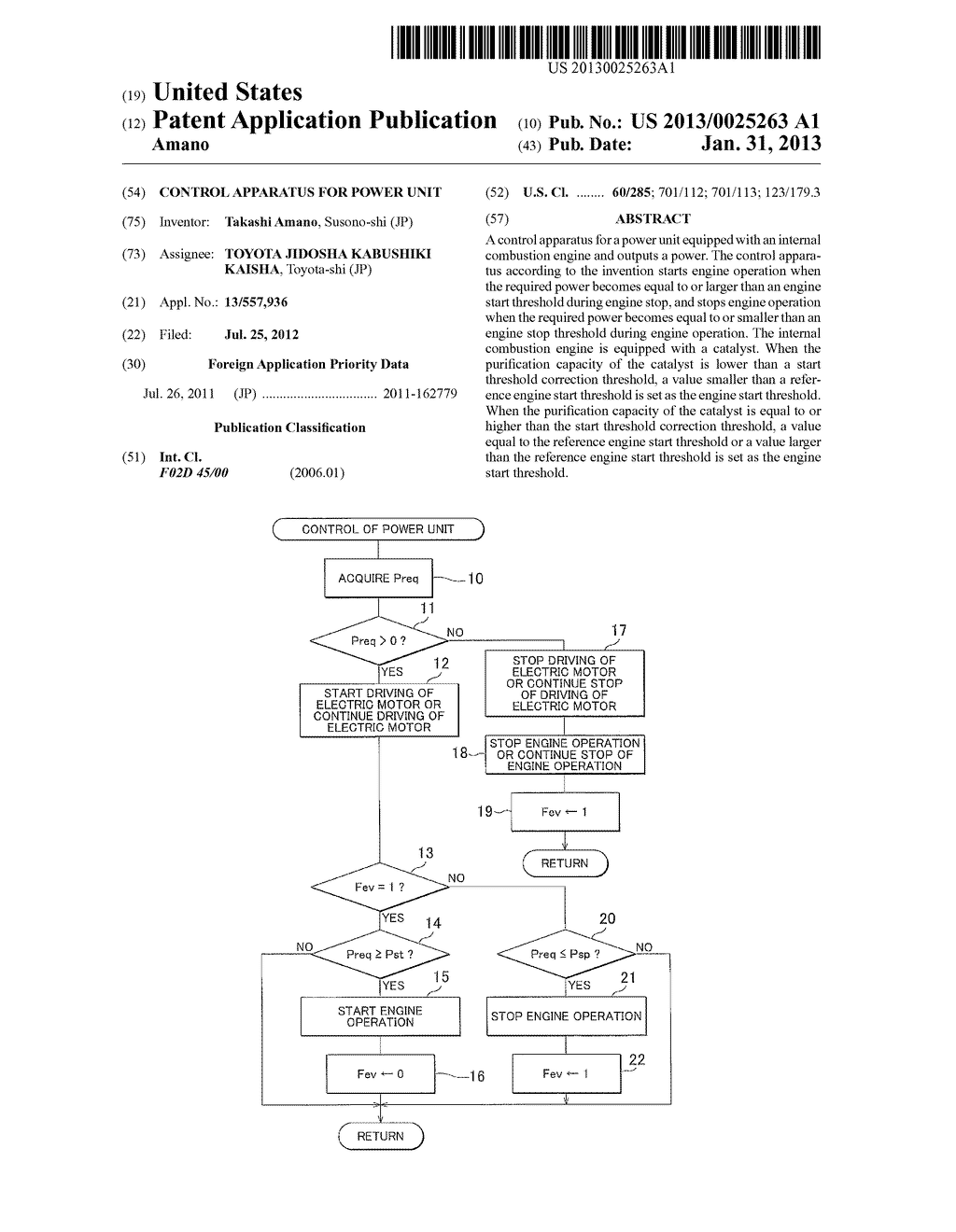 CONTROL APPARATUS FOR POWER UNIT - diagram, schematic, and image 01